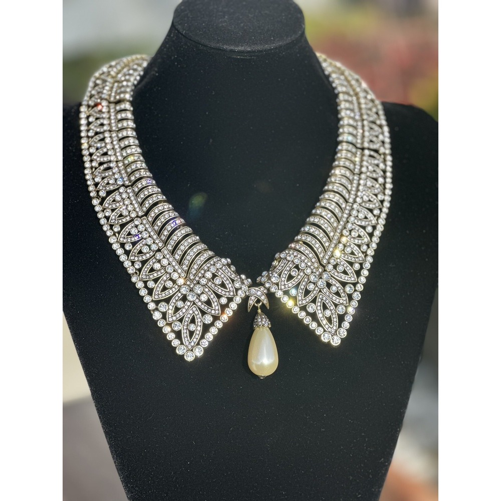 NWT Authen Heidi Daus "Prim & Proper" Beaded Crystal Statement Necklace So Spark